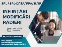 Infiintari/ modificari/ radieri firme SRL, SRL-D, PFA, II, IF