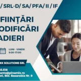 Infiintari/ modificari/ radieri firme SRL, SRL-D, PFA, II, IF